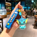 Blue Vaporeon Pokemon keychain with soft silicone strap and gold metal clasp accessory - B353-10 Vaporeon / Large