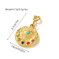 Golden evil eye pendant with colorful gemstones and textured finish, 1.6cm diameter - Pendant (Evil Eye Style 5)