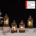 Vintage bronze Christmas lantern with Santa Claus figurine and warm festive lighting - Light Style / 2253 Christmas Lamp