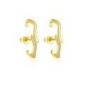 Ohrringe aus S925 Sterlingsilber mit unregelmäßigem Design und Zirkonia-Mikropavé-Besatz - 925er Silber / Gold