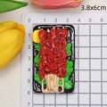 Detail of realistic BBQ meat skewer resin fridge magnet with lemon slice decoration - Beef Skewers