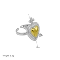 Detail view showing 23mm height and 5.3g weight of the Sacred Heart crown ring - Adjustable Open / Sacred Heart Cross Arrow - Style B