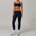 Conjunto de yoga azul marino para mujer con sujetador de tirantes finos y leggings de cintura alta - S / Conjunto de Sujetador y Leggings Azul Insignia