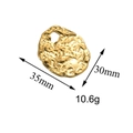 Goldener Lebensbaum-Anhänger aus Edelstahl mit Hammerschlag-Optik und 35x30mm Maß - Unregelmäßige Textur Scheibe (4# Groß) / Gold