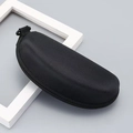 Durable black mesh hard shell EVA sunglasses case with secure zipper and hook - Eyeglass Case