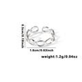 Silver-tone fishtail oval chain ring with 0.5cm width and 1.6cm inner diameter - TYR0466 / Silver Continuous Oval Rings