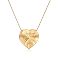 Collana placcata oro 18 carati con ciondolo a cuore testurizzato su catena a serpente - Stile del Cuore (24619)