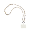 Laccetto per cellulare bohémien in resina marmorizzata con distanziatori floreali d'argento - Stile da Collo 88cm