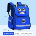 Blue small ergonomic school backpack with yellow monster design and 37cm height - Small / Sky Blue