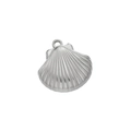 Silver shell pendant in stainless steel with detailed texture for DIY jewelry making - 503# Textured Shell Pendant Only / 15.5*16mm (2 Pieces/Pack) / Steel