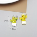 Macro detail of Christmas cactus alloy pendants in gold and silver showing 24mm size - 3# Cactus - Silver