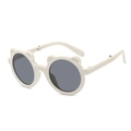 Lunettes de soleil pliables pour enfants avec oreilles d'ours et protection UV crème - Beige