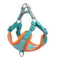 Adjustable mint green and orange pet harness with reflective safety strips for small dogs - Size XL (Recommended 20-28 lbs) / Lake Blue Harness Only (No Leash)