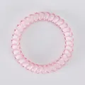 Elastico per capelli a spirale rosa chiaro traslucido da 4,5 cm con finitura in resina - Rosa Chiaro