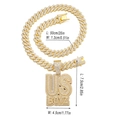 Goldene Hip-Hop-Kubakette mit US BOYZ Strass-Anhänger und 50cm Längenangabe im Bild - Halsketten-Set (50cm) / Goldene US-Jungs