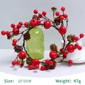 Christmas wreath with red berries and pine cones for holiday decor, 22x22cm variant - 22cm Red Berry Wreath