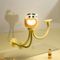 Mini yellow octopus cartoon night light with warm glow and bendable suction cup legs - Little Octopus-Suction Cup / Yellow
