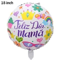 18 inch round Spanish Mother's Day foil balloon with Feliz Día Mamá colorful pattern - Spanish Mother's Day #Sunglasses