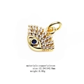 Ciondolo occhio dorato con zircone, rame, misura 12,2 mm, per collane fai-da-te - 8# Bulbo oculare