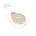 Silver 304 stainless steel oval letter N pendant charm for DIY jewelry making - Steel Letter N