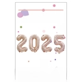 Set de ballons chiffres 2025 or rose 32 pouces en emballage cartonné spécial - 4 Pièces/Paquet (Avec Carte) / Or rose / 32 pouces