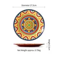 Bohemian style 9-inch ceramic dinner plate with colorful vintage floral patterns - Latin Style (10.8 Inch)