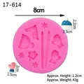 Stampo in silicone rosa per decorazioni torte in pasta di zucchero tema inverno - Tema Sci Invernale (1#) / Rosa