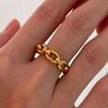 Retro hollow chain style gold ring for women in a chic watchband design - US 6 / RC-501 Gold Chain