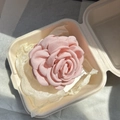 Pink fabric rose hair claw clip in a luxury gift box with elegant white tissue paper - 9.5CM / Lotus root pink