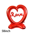 58-inch red heart aluminum foil balloon with Love script and standing base - Standing Hollow LOVE
