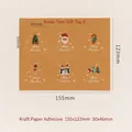 Kraft Christmas stickers set with Santa and snowman patterns for holiday gift packaging - Christmas Tree Sticker Style D