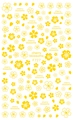 Détail macro des stickers ongles fleurs de cerisier jaunes F727 avec texte décoratif - F727 / Or