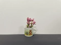 Mini ceramic vase fridge magnet with cute cartoon bear and pink artificial flowers - Cartoon Bear & Rabbit Pattern Mug Style (Big Bear)