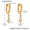 Detailed size specifications of 18k gold plated stainless steel snake drop earrings - Round Snake Pendant Earrings (Q156)