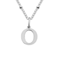 Silver titanium steel necklace featuring a bold capital letter O pendant design - Letter O / Silver