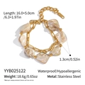 Detail of stainless steel gold chain bracelet with irregular shell beads and dimensions - Yyb025122