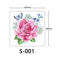 Tatuaggio temporaneo con rosa rosa e farfalla blu, modello S-001, misura 60x60mm - Stile Rosa Fiore Blu Farfalla (S-001)