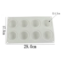 White 8-cavity silicone mold for baking mousse cakes measuring 29x17cm with 4.5cm depth - 8-Hole Coconut