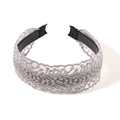 Elegante cerchietto largo in pizzo grigio con un design antiscivolo e confortevole - Grigio
