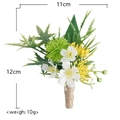Artificial white flower boutonniere with greenery and twine handle, size 11x12cm - Forest Greenery Boutonniere