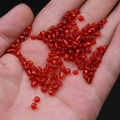 Translucent bright red silver-lined glass seed beads for DIY jewelry making and crafts - 4mm / 15g / Red