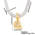 Tennis chain necklace with gold letter Q pendant and sparkling zircon stones - Letter Q