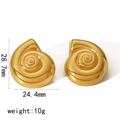 Goldene Muschelohrringe mit Perlensteckern aus Edelstahl Höhe 28,7 mm Schmuck - Goldener Muschel-Stil (TE6686-G)