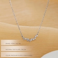 Collier en argent sterling S925 avec zircons incurvés et finition en platine élégante - Argent 925 / Or Blanc