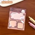 Bloc-notes adhésifs animaux marron mignon avec formes de toast et biscuit sur bureau en bois - 4# Lapin Mai Mai au Chocolat Cru