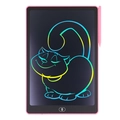 Pink LCD writing tablet for kids with colorful cartoon cat drawing and stylus pen - 16" / Light Pink