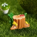 Miniature resin tree stump figurine with colorful mushrooms for micro landscape - US 8