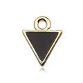 Inverted triangle pendant with golden metal frame and black drip oil finish - Small Black Triangle