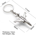 Creative silver 3D metal fighter jet model keychain with detailed wings and polished finish - X-529 Combat Jet