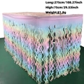 Rainbow foil table skirt for birthday party decoration, size 275cm by 75cm long - Rainbow Gradient